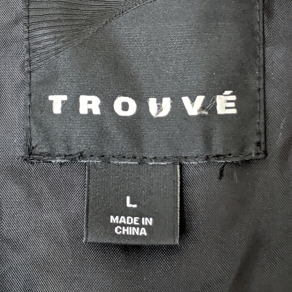 NORDSTROM TROUVE Faux Fur Leather Trim Jacket Sz L - Picture 8 of 8